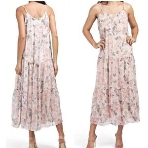 Elena Baldi Silk Blend Tiered Midi‎ Dress